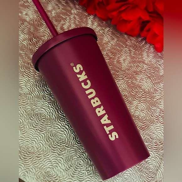 NWT💗💜RARE🩶Starbucks Europe🇬🇧Matte Magenta Stainless Steel Grande Tumbler - Picture 2 of 7